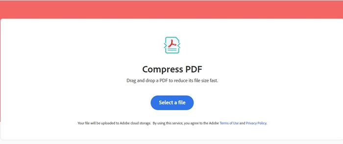 Compresor PDF en línea de Adobe