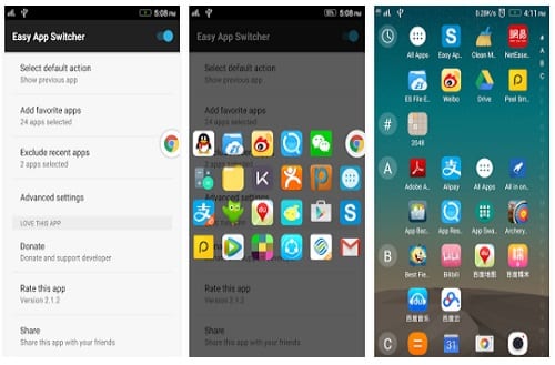 Conmutador de aplicaciones de Android