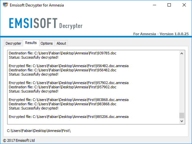 Herramienta de descifrado de ransomware Emsisoft