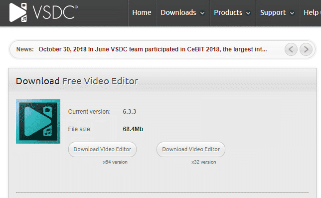 Editor de video VSDC