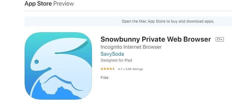Navegador web privado Snowbunny